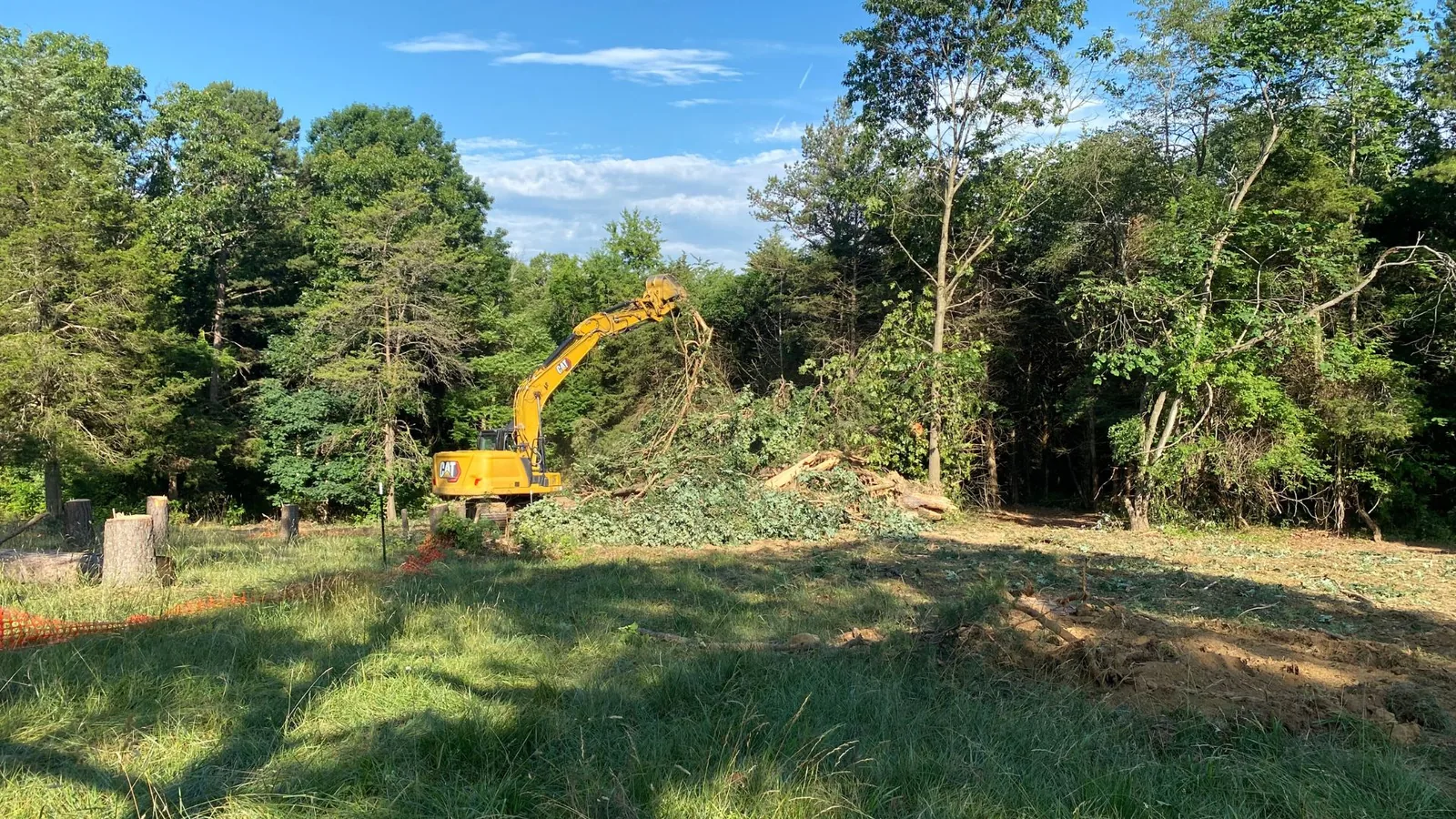 Land clearing in Petal, MS